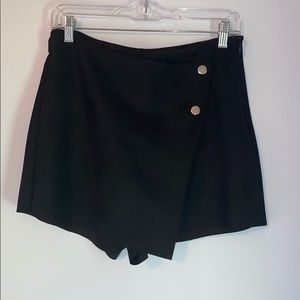 Zara Black Suede Envelope Skort